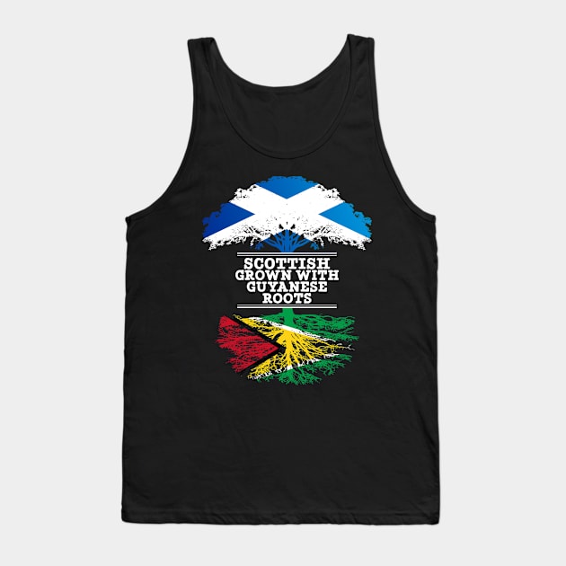 Scottish Grown With Guyanese Roots - Gift for Guyanese With Roots From Guyana Tank Top by Country Flags